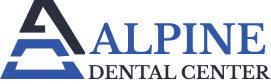 Alpine Dental Center logo in blue and black
